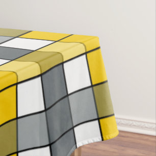 MANTEL COLOR AMARILLO Y GRIS