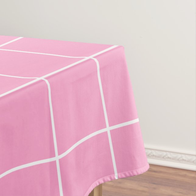 Mantel Color rosa y blanco de la cuadrícula (In Situ)