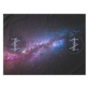 Mantel Colores brillantes de la vía láctea monograma pers