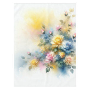 Mantel Colores de agua ondulados azules, amarillos y rosa