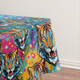 Mantel Colores de arcoíris de cabeza de tigre pintan manc