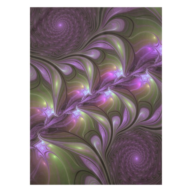 Mantel Colorful Abstract Violet Purple Khaki Fractal Art (Anverso)