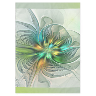 Mantel Colorida Fantasía Moderna Abstracto Flor Fractal