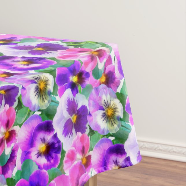 Mantel Coloridas violetas modelo de flor de pansy (In Situ)