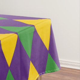 Mantel Colorido Mardi Gras Harlequin Oro Púrpura Verde