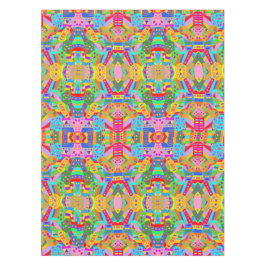 Mantel colorido patrón loco hippy de arte moderno
