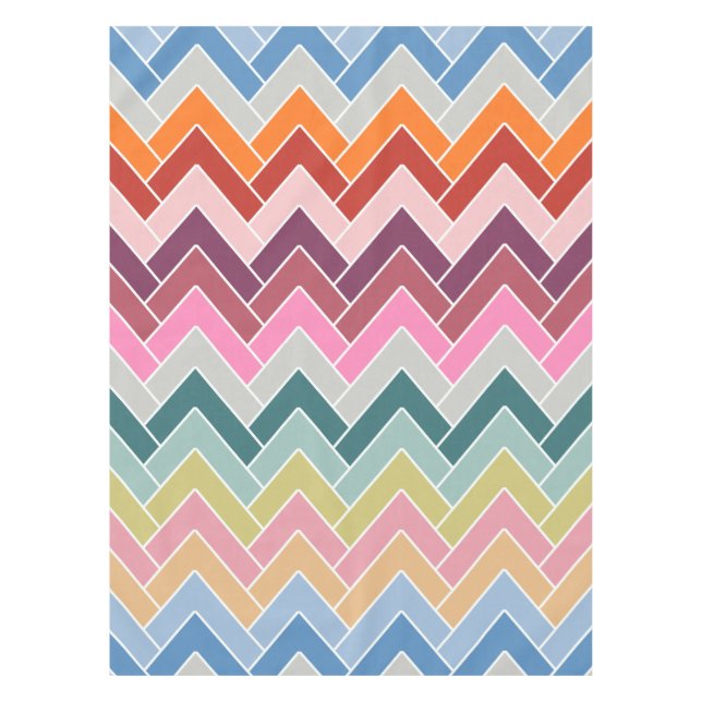Mantel Colorido Zigzag Retro Chevron (Anverso)