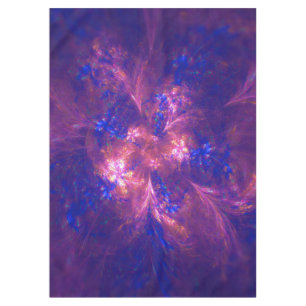 Mantel Combinación De Motivos Azul Y Púrpura De Flor Abst