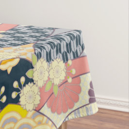 Mantel Comedor de algodón azul blanco japonés Kimono Flor
