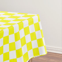 Comedor de algodón con chequeo amarillo y blanco