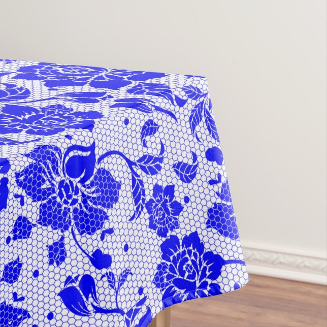 Mantel Comedor de algodón de flor floral azul (In Situ)