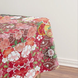 Mantel Comedor de algodón floral japonés de color blanco 