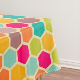 Mantel Comedor de algodón hexagonal Naranja verde azul