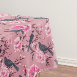 Mantel Comedor de pajarito chino con flores de algodón