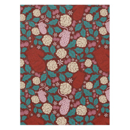 Mantel Cómodo patrón de Navidad Verde azulado y rojo