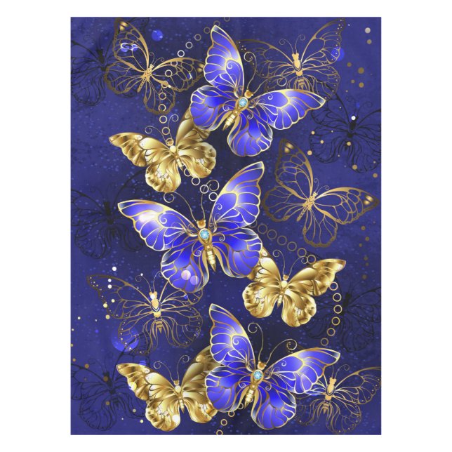 Mantel Composición con mariposas de zafiro (Anverso)