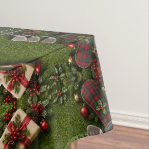 Mantel Composición plana de Navidad de golf en green de p