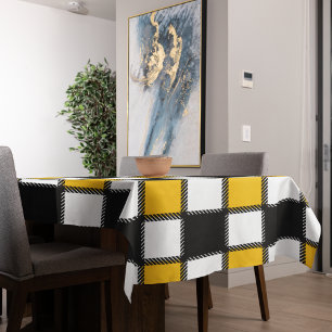 Mantel Comprobación de la placa negra y amarilla