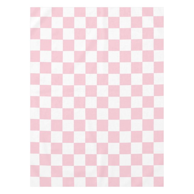 Mantel Comprobar el patrón del tablero de cheques rosado  (Anverso)