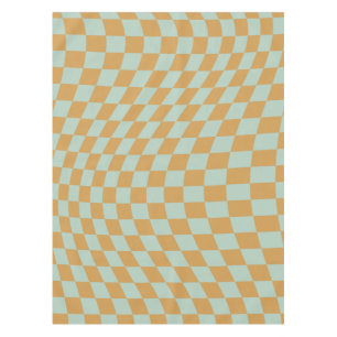 Mantel Comprobar patrón Mint Wavy Checkerboard Checkboard