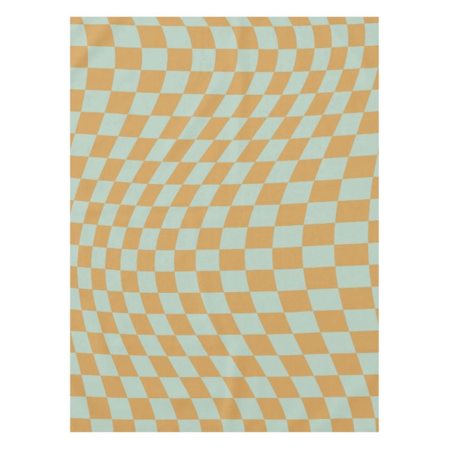 Mantel Comprobar patrón Mint Wavy Checkerboard Checkboard (Anverso)