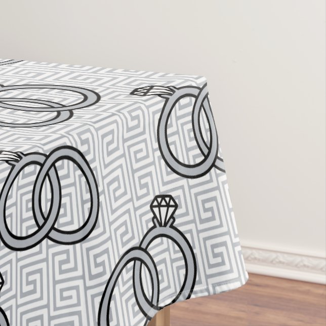 Mantel Compromiso de Boda con Motivo de Llave Griega - Pl (In Situ)