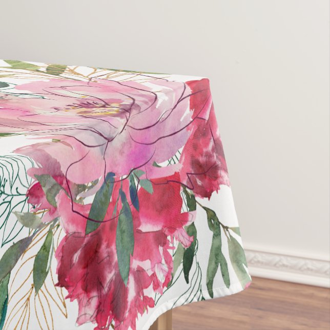 Mantel con diseño floral tropical rosa (In Situ)