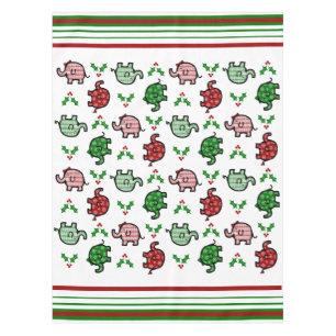 Mantel con estampado de elefante de Navidad