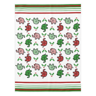 Mantel con estampado de elefante de Navidad