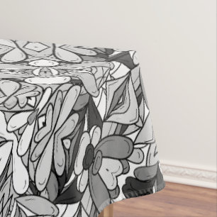 Mantel con estampado en blanco y negro para decora