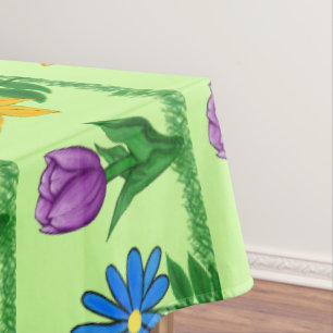 Mantel con patrón de flores bonitas