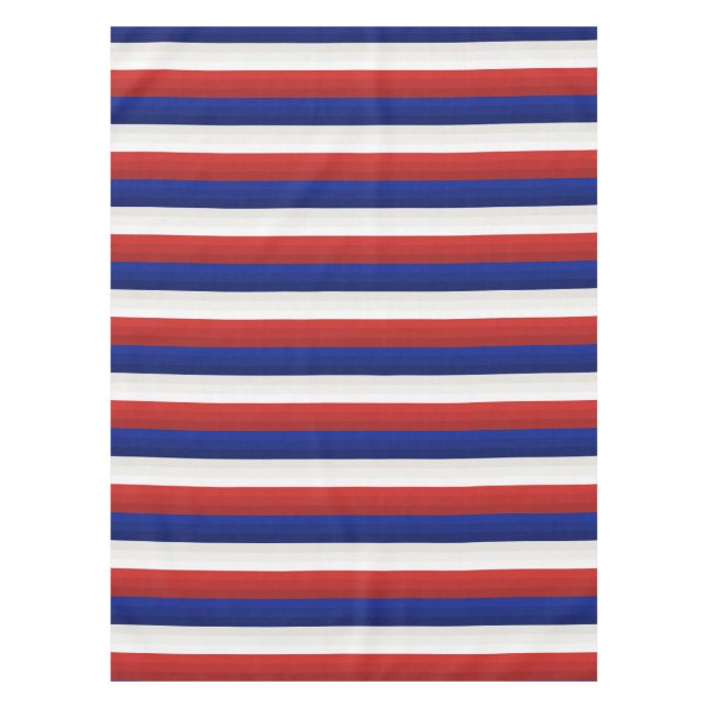 Mantel con rayas de gradiente rojo blanco y azul (Anverso)