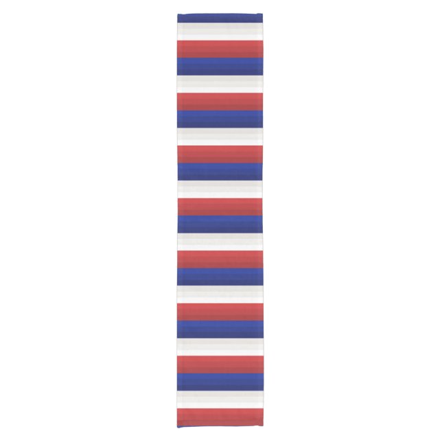 Mantel con rayas de gradiente rojo blanco y azul (Anverso)