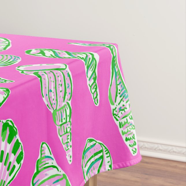Mantel Conchas preppy sobre orilla rosa caliente (In Situ)