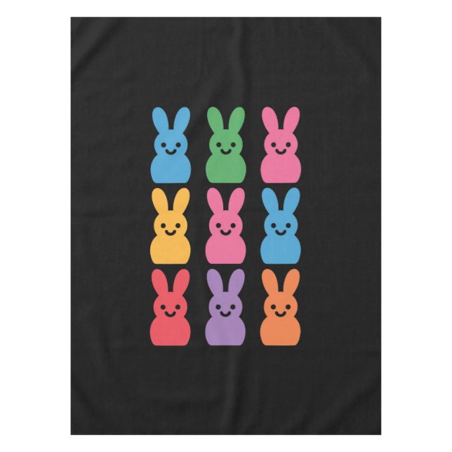 Mantel Conejo de Pascua Huevos Cuadros Leopardo (Anverso)