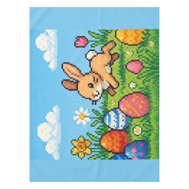 Mantel conejo de Pascua lindo de 8 bits  (Anverso)