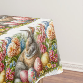 Mantel Conejo de Pascua Vintage Floral de Primavera  