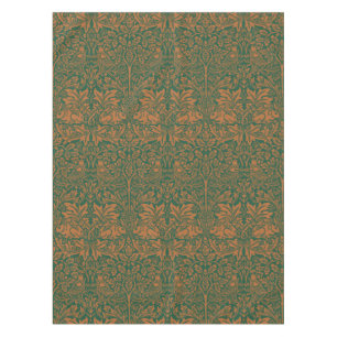 Mantel Conejo hermano William Morris ámbar patrón negro