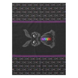 Mantel Conejo negro lindo con alma arcoiris chakra
