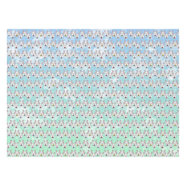 Mantel Conejos de Pascua con Forma de Huevo (Frente (Horizontal))