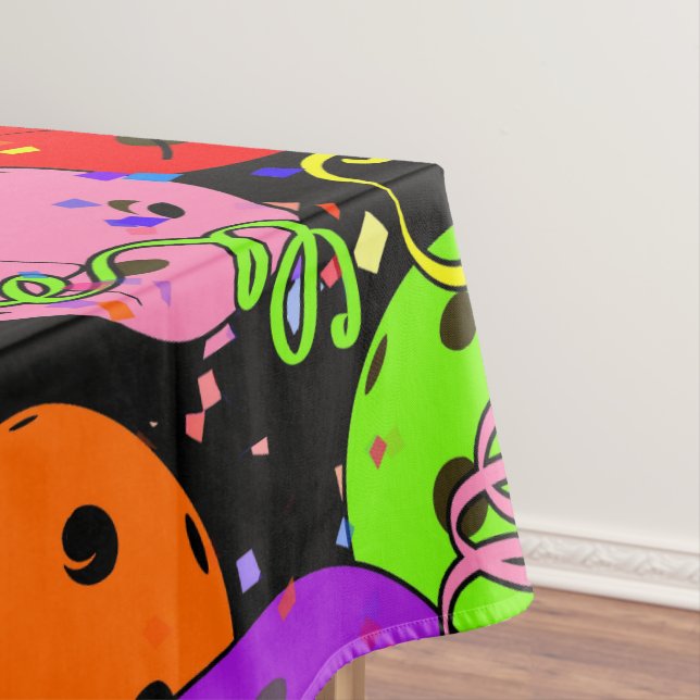 Mantel Confetti, Fiesta de baloncesto, y globos sobre neg (In Situ)