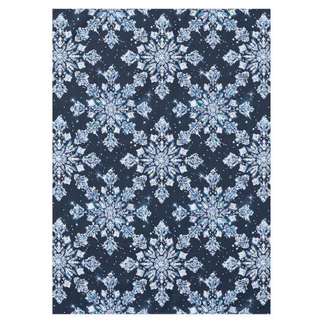 Mantel Copo de nieve 3d azul (Anverso)