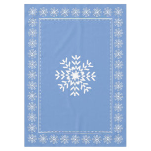 Mantel Copo de nieve azul claro y blanco escandinavo
