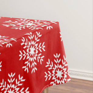 Mantel Copo de nieve básico del navidad rojo y blanco
