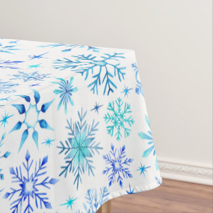 Mantel Copos de invierno de color azul y espárragos