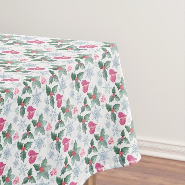 Mantel Copos de Navidad muérdago corazones vacaciones nue (In Situ)