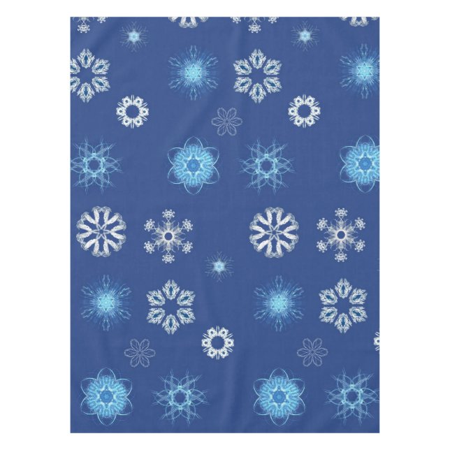Mantel Copos de Navidad sobre azul (Anverso)