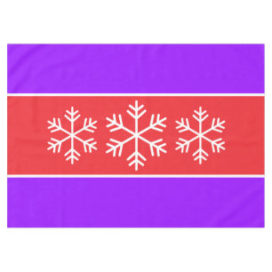 Mantel Copos de nieve alpino blanco con franjas rojas vio
