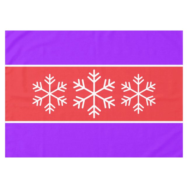Mantel Copos de nieve alpino blanco con franjas rojas vio (Frente (Horizontal))