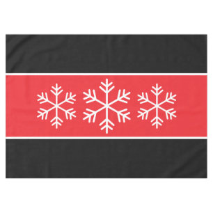 Mantel Copos de nieve alpinos blancos Rayas negras brilla